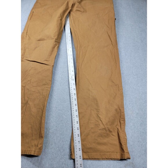 Dickies Carpenter Pants Mens 34x34 (36x33) Brown Canvas Stretch Work Distressed - Picture 2 of 16